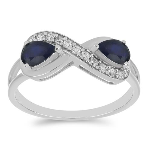 BUY NATURAL BLUE SAPPHIRE GEMSTONE STYLISH RING IN 925 SILVER