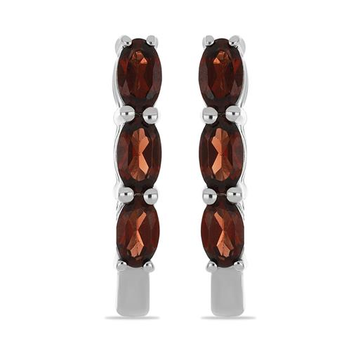 BUY STERLING SILVER REAL GARNET GEMSTONE EARRINGS 