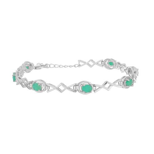 BUY STERLING SILVER EMERALD GEMSTONE BRACELET