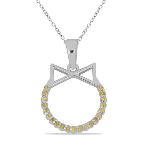 BUY REAL YELLOW DIAMOND GEMSTONE PENDANTS IN 925 SILVER