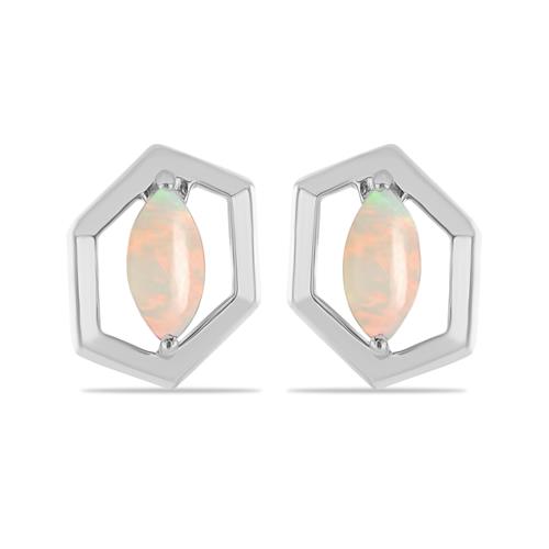 BUY NATURAL ETHIOPIAN OPAL GEMSTONE EARRINGS IN STERLING SILVER 