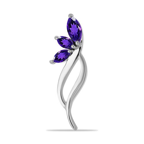 BUY 925 SILVER BROOCH WITH AFRICAN AMETHYST GEMSTONE