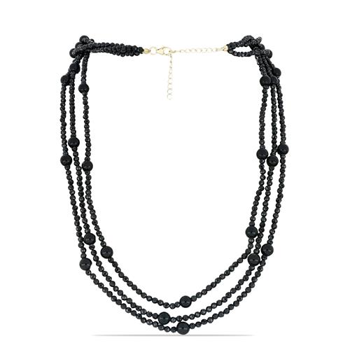 BUY NATURAL BLACK SPINEL GEMSTONE NUGGTES NECKLACE