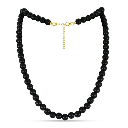 BUY NATURAL BLACK ONYX GEMSTONE NUGGETS NECKLACE 