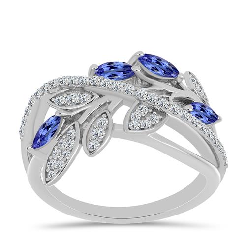 BUY 925 SILVER RING WITH TANZANITE GEMSTONE RING