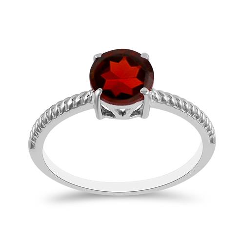 BUY STERLING SILVER RING WITH GARNET GEMSTONE 