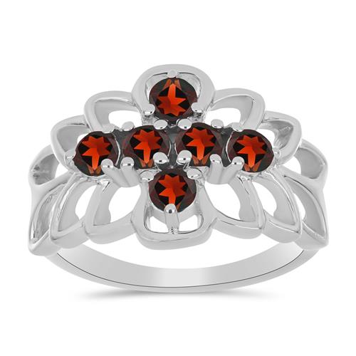 BUY 925 SILVER RING WITH NATURAL GARNET GEMSTONE