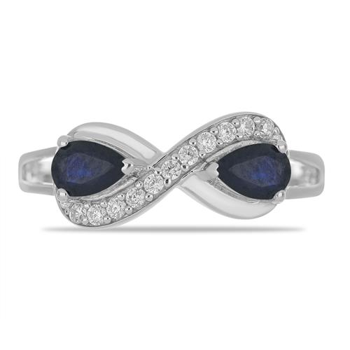 BUY NATURAL BLUE SAPPHIRE GEMSTONE STYLISH RING IN 925 SILVER