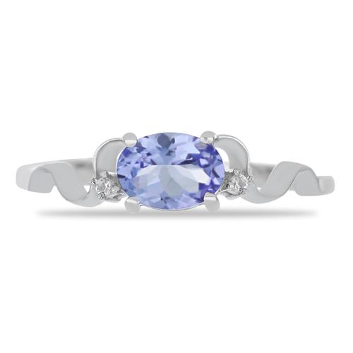 BUY NATURAL TANZANITE GEMSTONE RING IN SILVER 