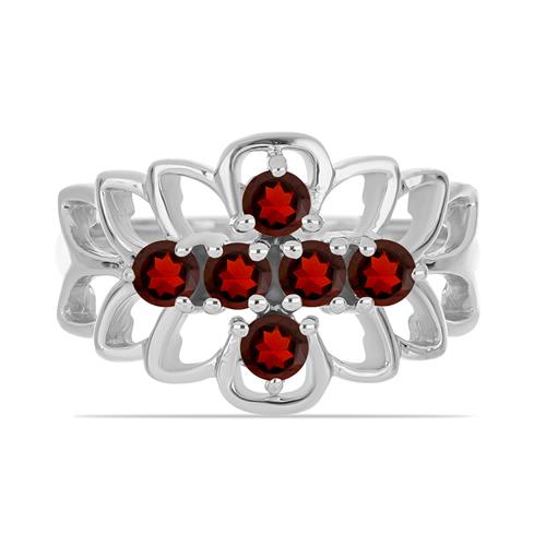 BUY 925 SILVER RING WITH NATURAL GARNET GEMSTONE