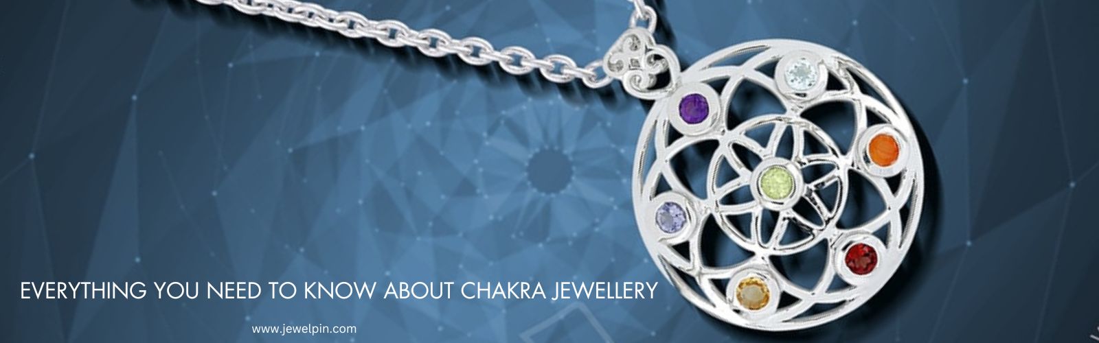 Thai Gemstone and Sterling Silver 7 Chakra Necklace, 'Seven Chakra Rainbow
