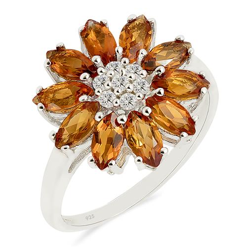 Amazon.com: 925 Sterling Silver Full Diamond Ring Flower Citrine Ring  Square Cut 3Ct Cubic Zirconia Promise Rings CZ Yellow Gem Cocktail Rings  Eternity Engagement Wedding Band Ring for Women W.22 (US Code