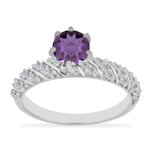 BUY STERLING SILVER NATURAL BRAZILIAN AMETHYST GEMSTONE RING